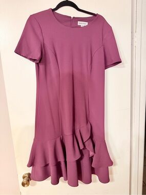Shelby & Palmer Mauve Ruffle-Hem  Dress